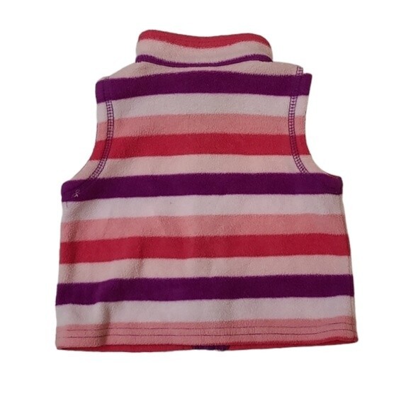 Faded Glory girls fleece striped vest Size 0-3 months - Picture 3 of 6